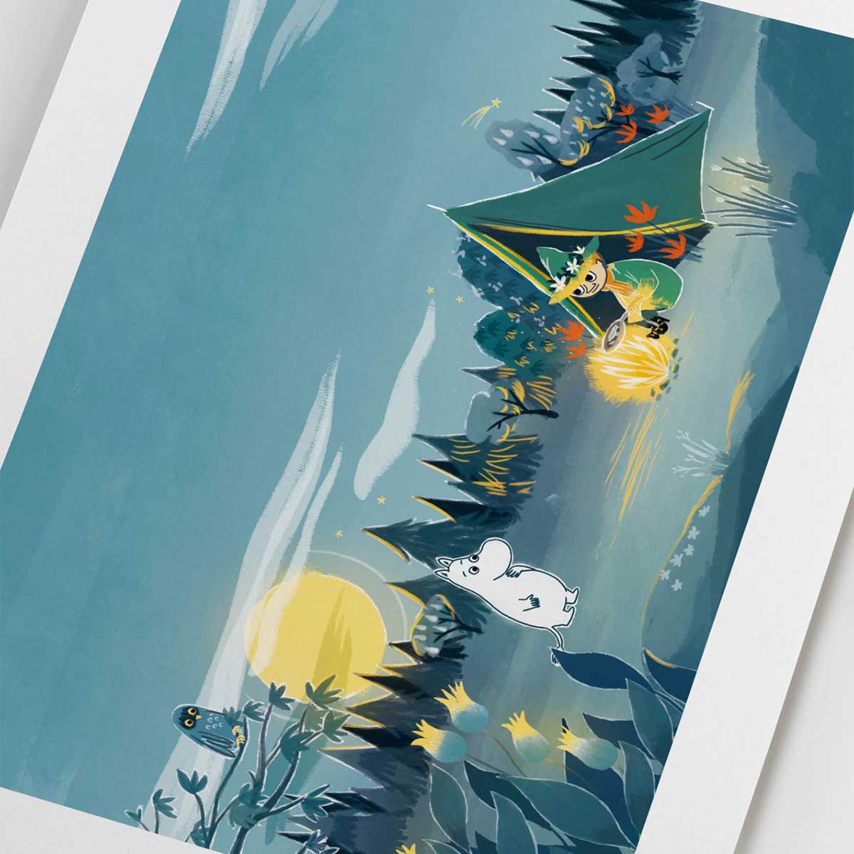 Moomin ムーミン Postery ポストリー ミニポスター ( Moomin Nighttime Campfire / 21 × 30 cm )