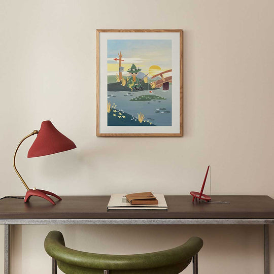 Moomin ムーミン Postery ポストリー ミニポスター ( Moomin Snufkin And Dragon Fishing / 30 × 21 cm )