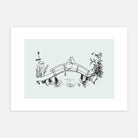 Moomin ムーミン Postery ポストリー モノクロミニポスター ( Moomin On Moominvalley Bridge / 21 × 30 cm )