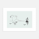 Moomin ムーミン Postery ポストリー モノクロミニポスター ( Moomin And Little My On Ice / 21 × 30 cm )