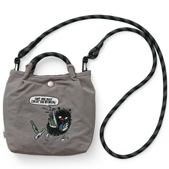 Moomin ムーミン 刺繍ミニショルダーバッグ ( スティンキー / グレー )