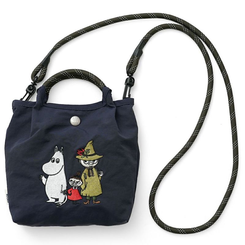 Moomin ムーミン 刺繍ミニショルダーバッグ ( グループ / ネイビー )