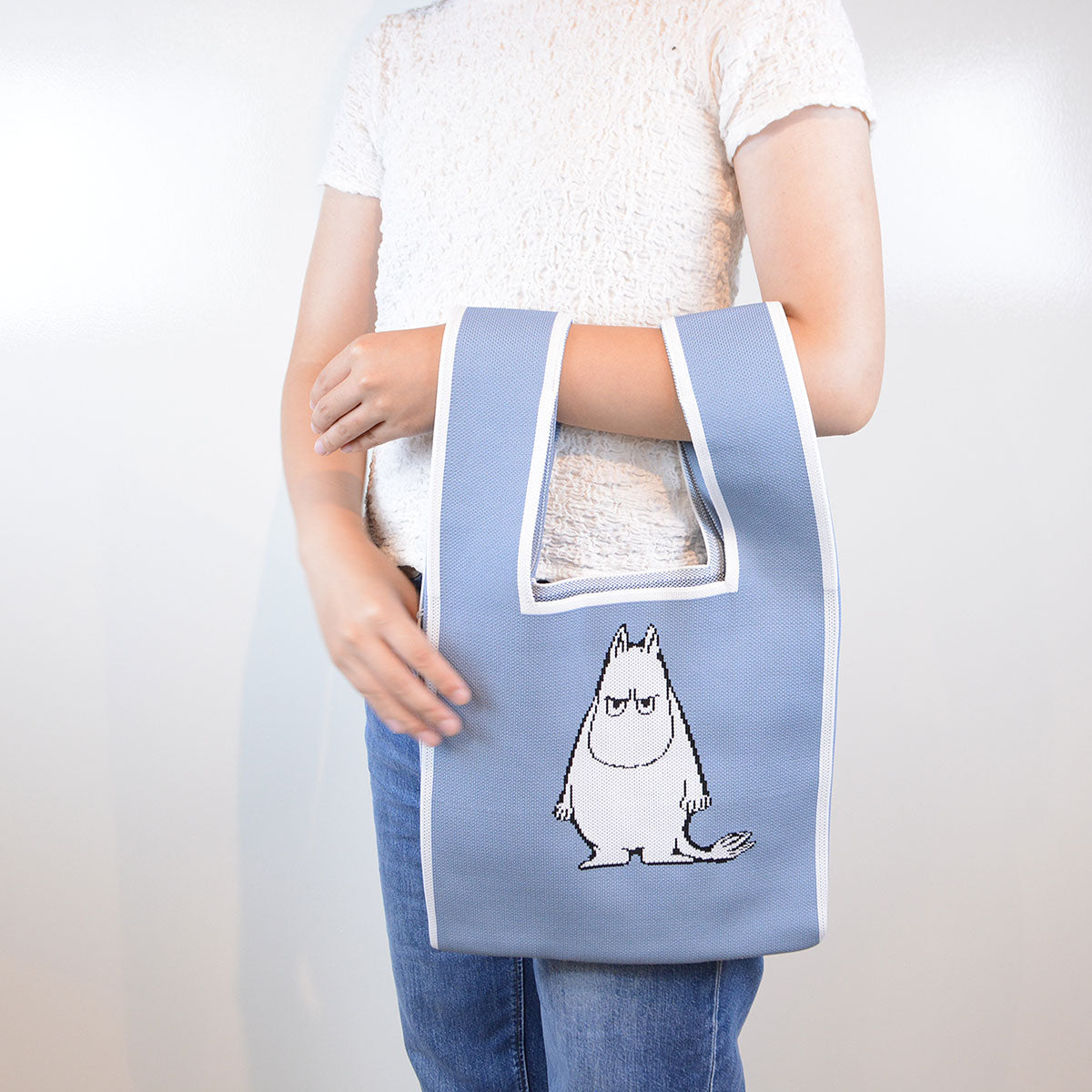 Moomin ムーミン ニットマルシェバッグ ( ムーミン / アッシュブルー )