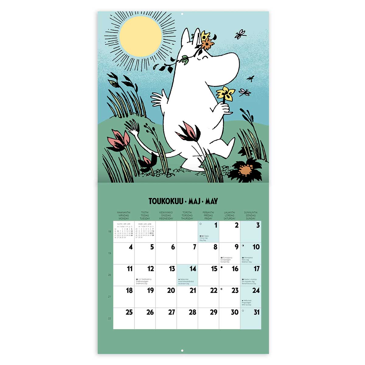 Moomin ムーミン Putinki プティンキ 壁掛けカレンダー 2026年 ( ミニ / 20×20cm )