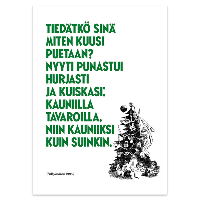 Moomin ムーミン Putinki プティンキ レタープレスポストカード ( クリスマスツリー )