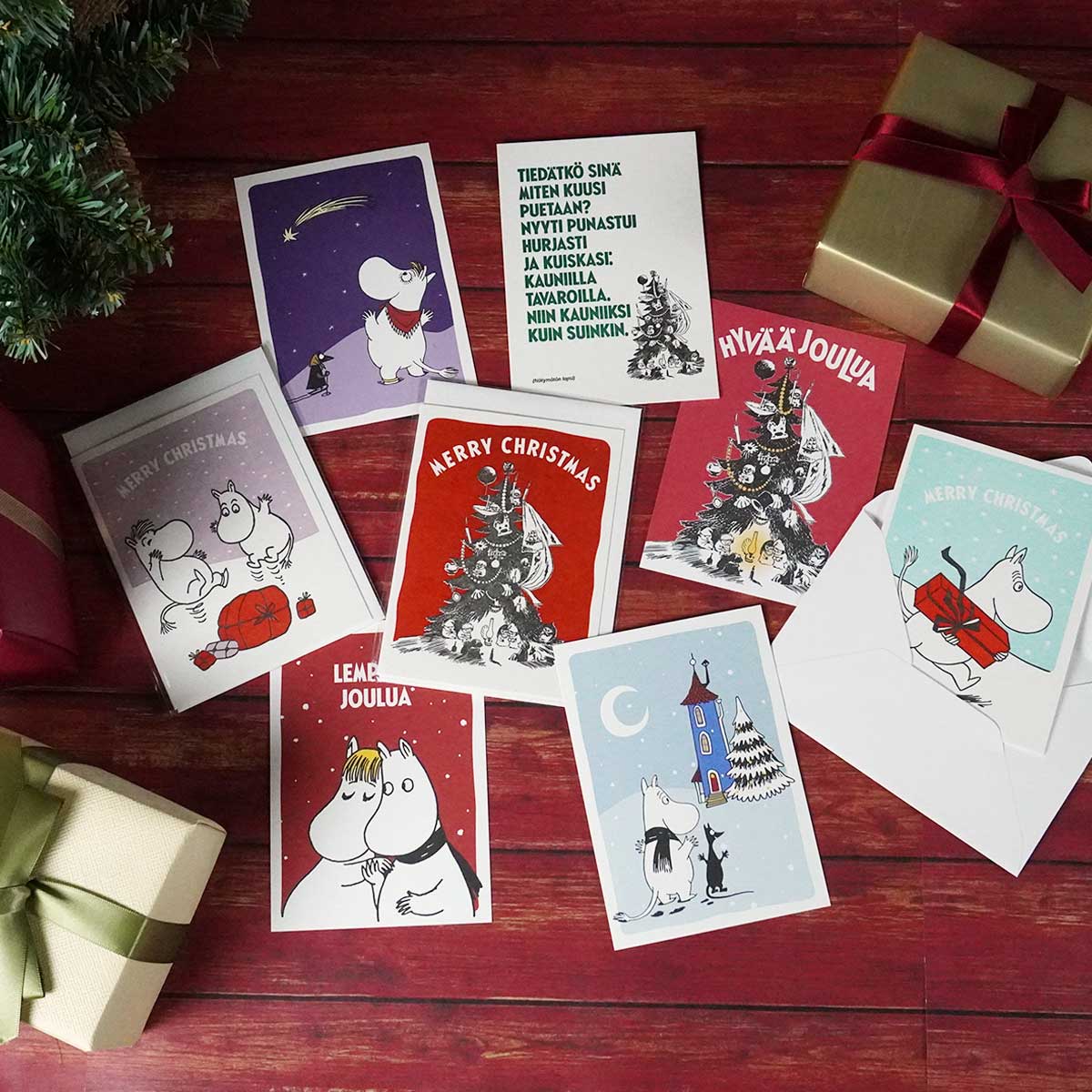 Moomin ムーミン Putinki プティンキ クリスマスグリーティングカード ( Joyful Hopping )