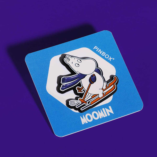 【北欧雑貨限定】Moomin ムーミン PINBOX ピンボックス ピンバッジ ( スキーをしているムーミン )