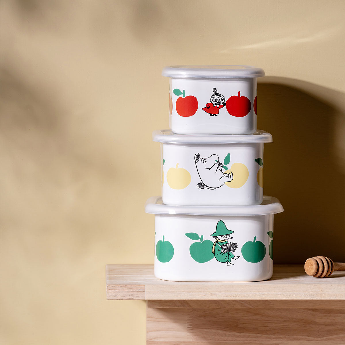 Moomin ムーミン Muurla ムールラ ホーロー保存容器 ( JOYFUL APPLES / リトルミイ / 670ml )