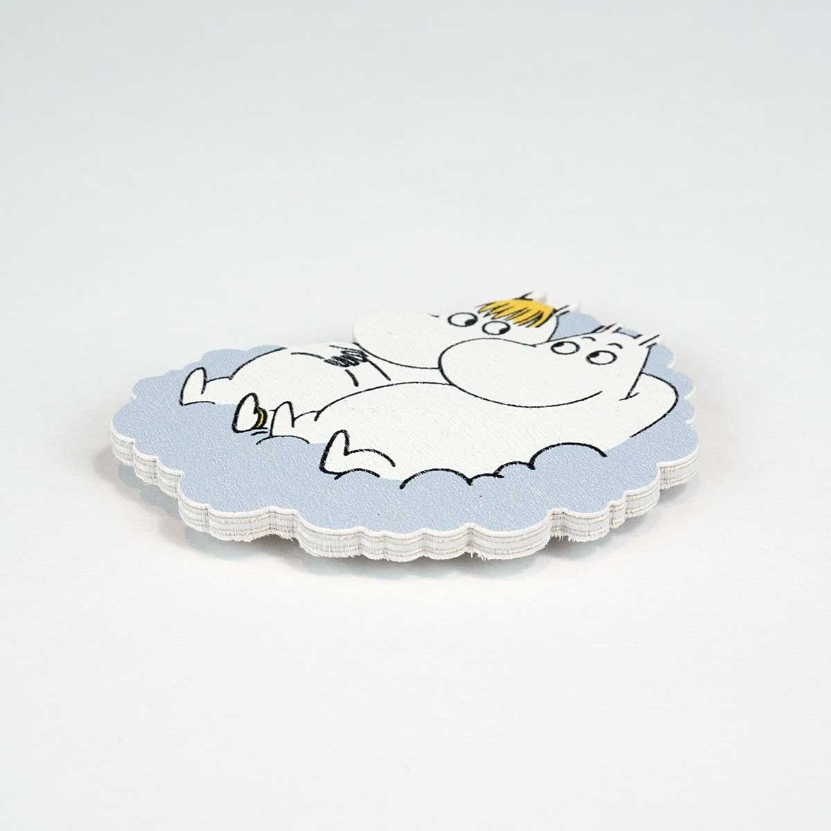 Moomin ムーミン APRILMAI アプリルマイ 木製マグネット ( ムーミンとスノークのおじょうさん / 青い雲 )