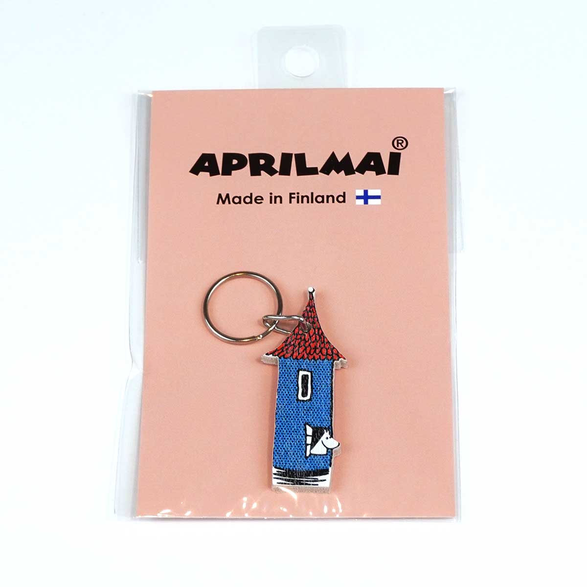 Moomin ムーミン APRILMAI アプリルマイ 白樺製キーホルダー ( ムーミンハウスから顔を出すムーミン )