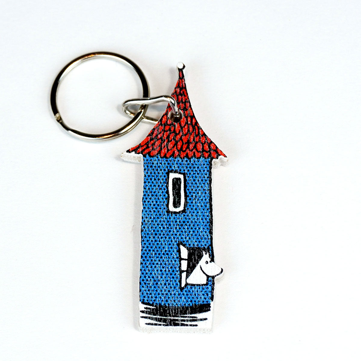 Moomin ムーミン APRILMAI アプリルマイ 白樺製キーホルダー ( ムーミンハウスから顔を出すムーミン )
