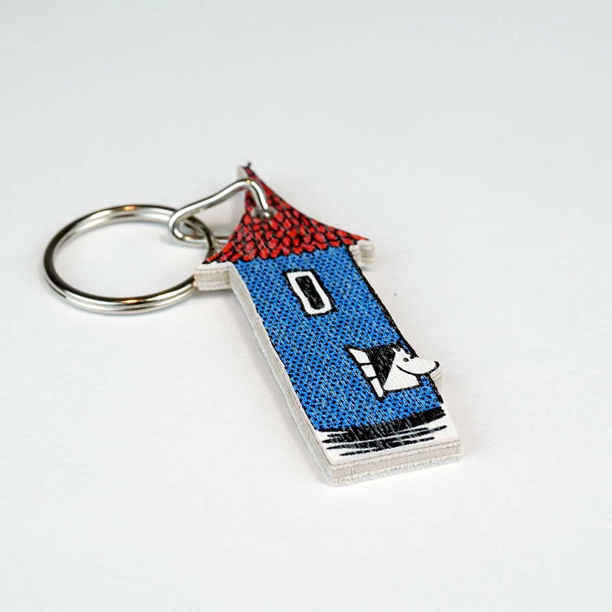 Moomin ムーミン APRILMAI アプリルマイ 白樺製キーホルダー ( ムーミンハウスから顔を出すムーミン )