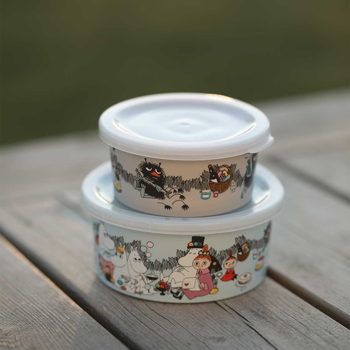 Moomin ムーミン Ratt Start ラットスタート スナックボックス2点セット ( Moomin Picknick / グレー＆ライトブルー )