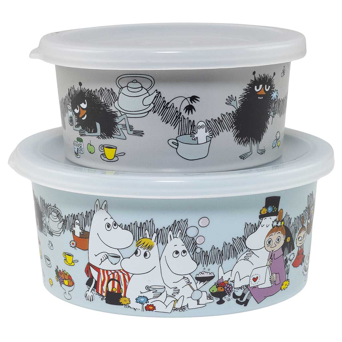 Moomin ムーミン Ratt Start ラットスタート スナックボックス2点セット ( Moomin Picknick / グレー＆ライトブルー )
