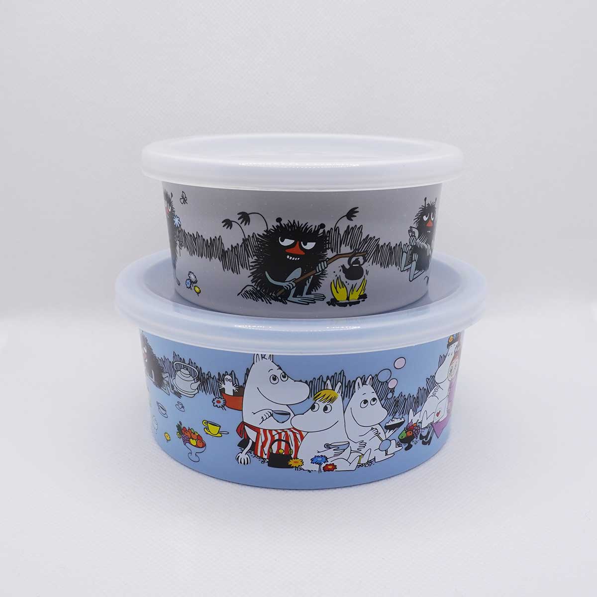 Moomin ムーミン Ratt Start ラットスタート スナックボックス2点セット ( Moomin Picknick / グレー＆ライトブルー )