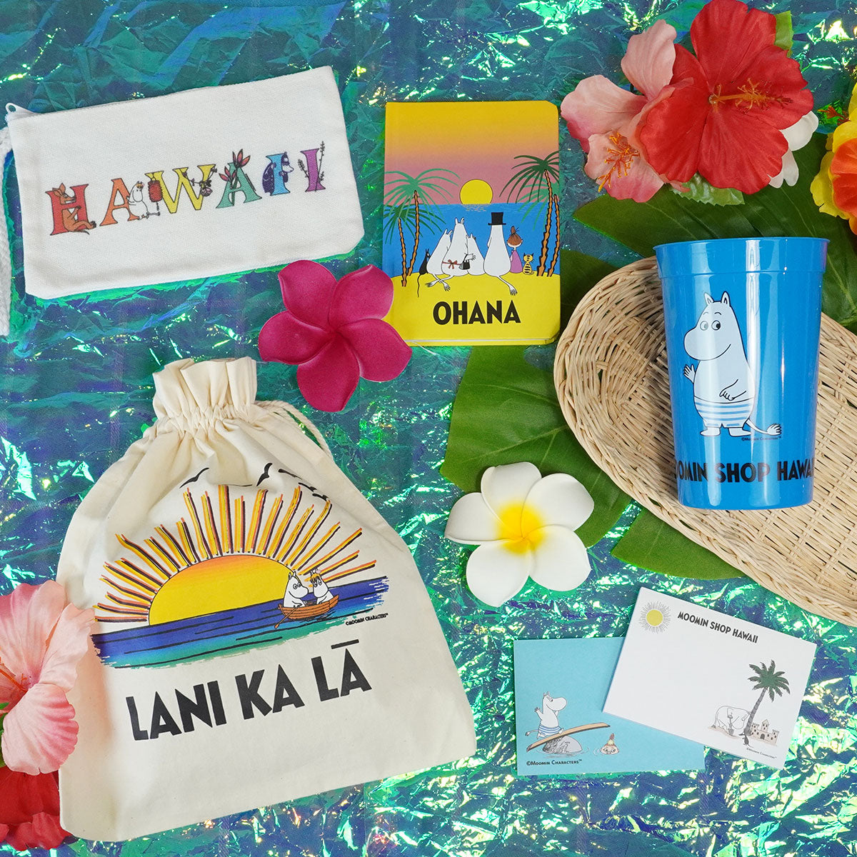 MOOMIN SHOP HAWAII ムーミンショップハワイ 巾着ポーチ ( Lani Ka La / M)