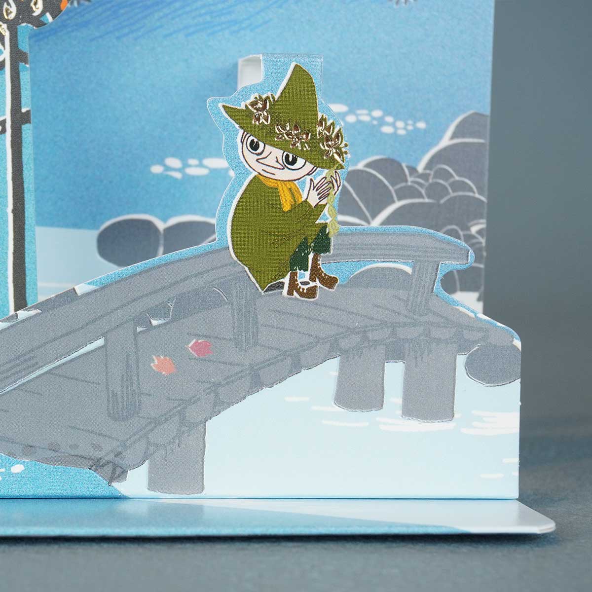Moomin ムーミン Linnapaperi リンナパペリ 3Dポップアップカード ( 橋の上のスナフキン )