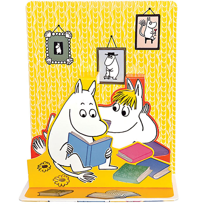 Moomin ムーミン Linnapaperi リンナパペリ 3Dポップアップカード ( ムーミンとスノークのおじょうさん / 読書 )