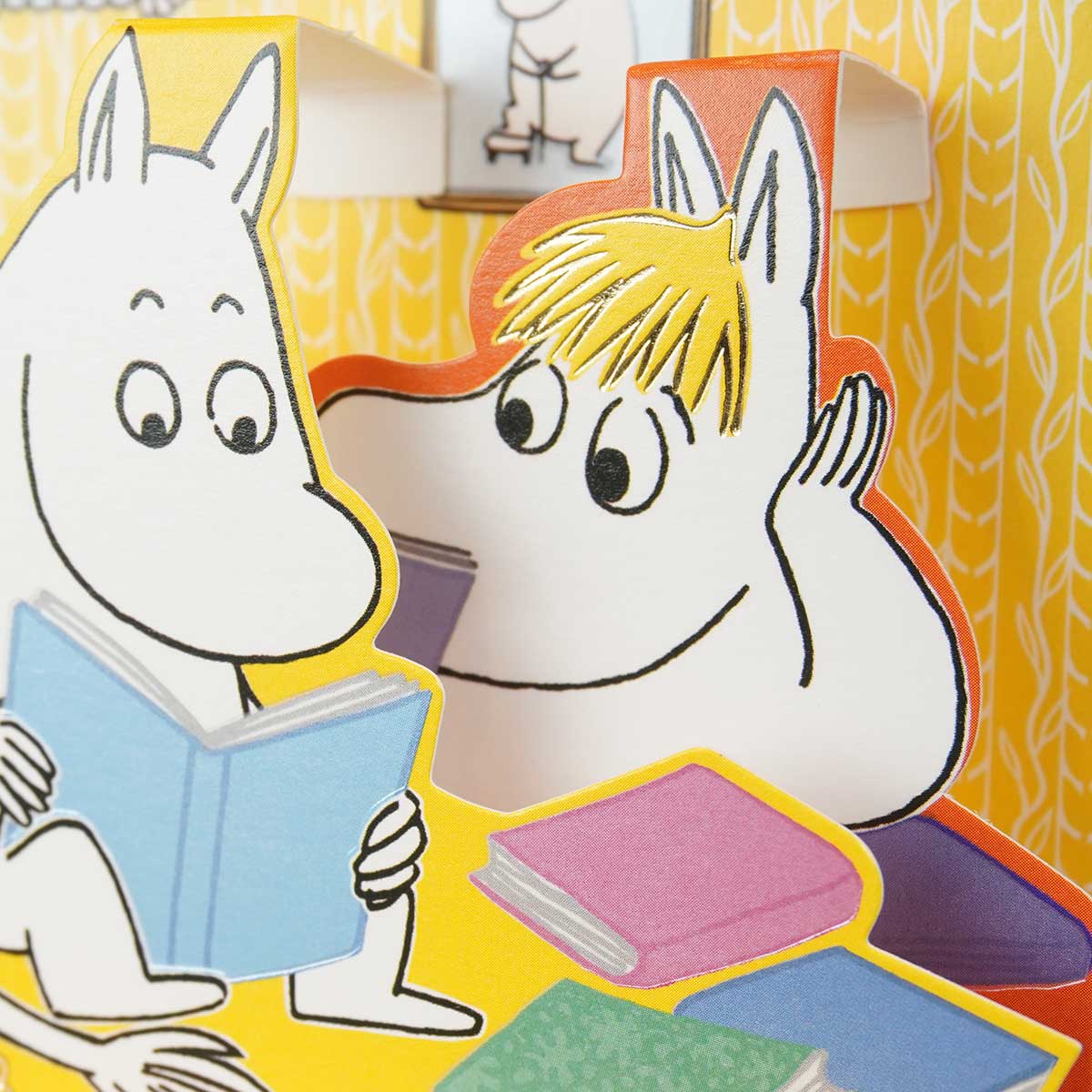 Moomin ムーミン Linnapaperi リンナパペリ 3Dポップアップカード ( ムーミンとスノークのおじょうさん / 読書 )