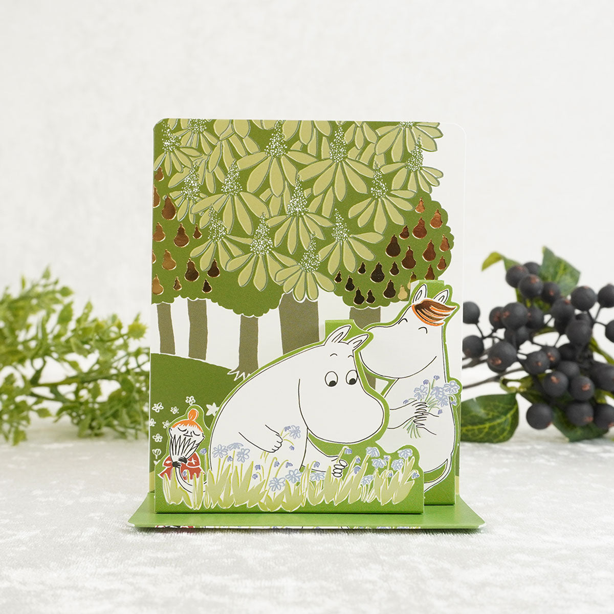 Moomin ムーミン Linnapaperi リンナパペリ 3Dポップアップカード ( ムーミン・ミイ・スノークのおじょうさん / お花摘み )