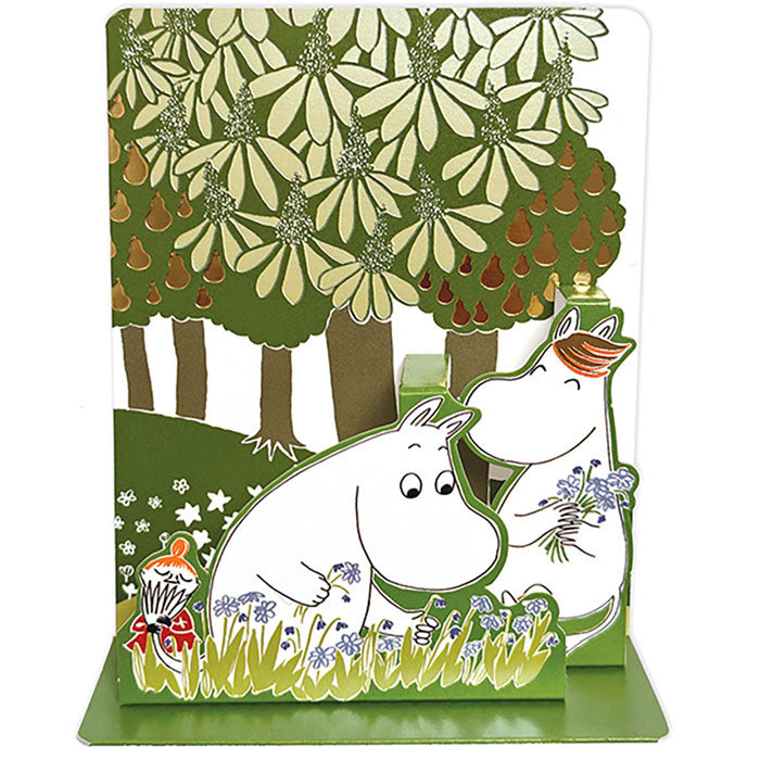 Moomin ムーミン Linnapaperi リンナパペリ 3Dポップアップカード ( ムーミン・リトルミイ・スノークのおじょうさん / お花摘み )