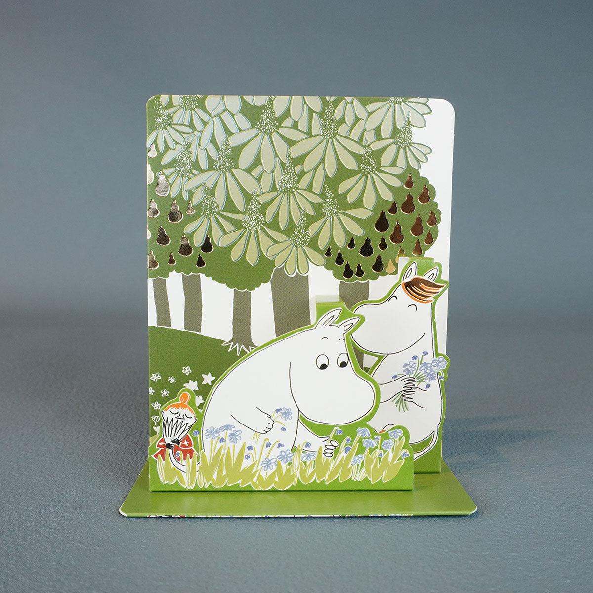 Moomin ムーミン Linnapaperi リンナパペリ 3Dポップアップカード ( ムーミン・リトルミイ・スノークのおじょうさん / お花摘み )