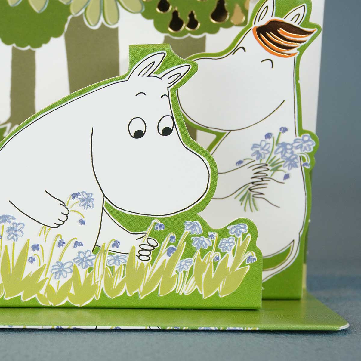 Moomin ムーミン Linnapaperi リンナパペリ 3Dポップアップカード ( ムーミン・リトルミイ・スノークのおじょうさん / お花摘み )