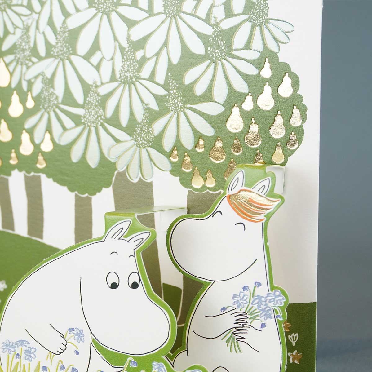 Moomin ムーミン Linnapaperi リンナパペリ 3Dポップアップカード ( ムーミン・リトルミイ・スノークのおじょうさん / お花摘み )