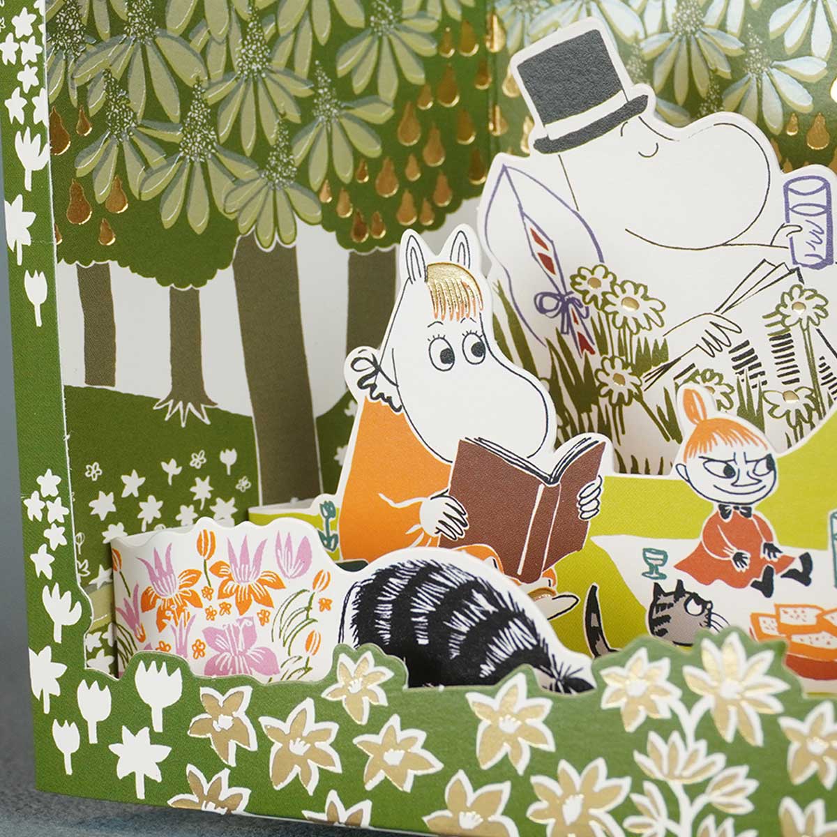 Moomin ムーミン Linnapaperi リンナパペリ 3Dシアターポップアップカード ( ムーミンファミリー / 森でピクニック )