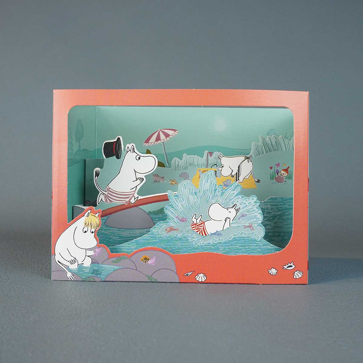 Moomin ムーミン Linnapaperi リンナパペリ 3Dシアターポップアップカード ( ムーミンキャラクターズ / 海水浴 )
