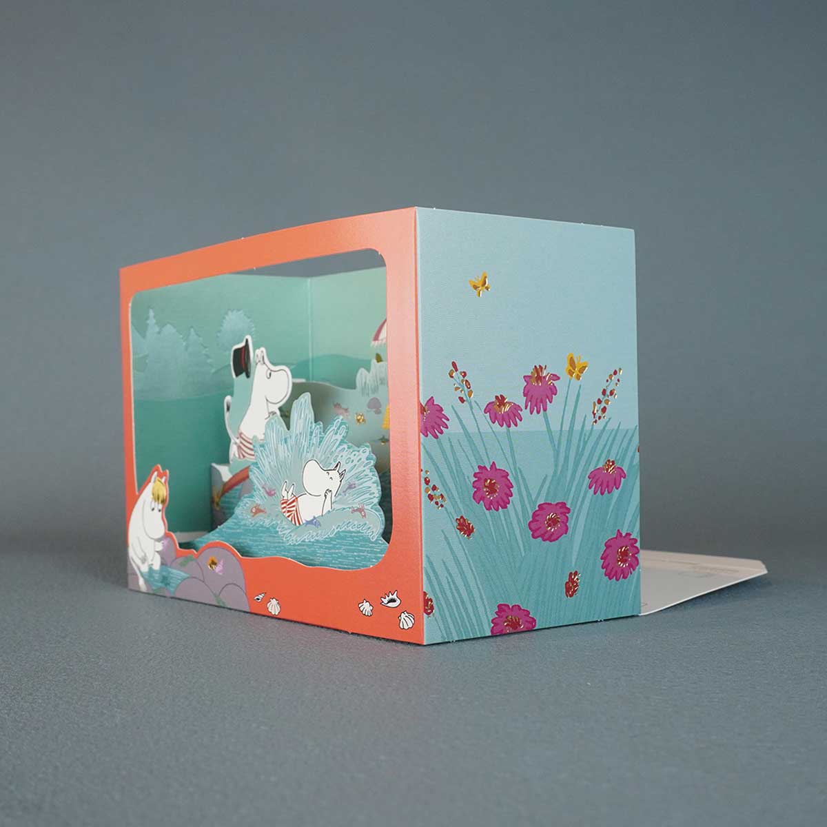 Moomin ムーミン Linnapaperi リンナパペリ 3Dシアターポップアップカード ( ムーミンキャラクターズ / 海水浴 )