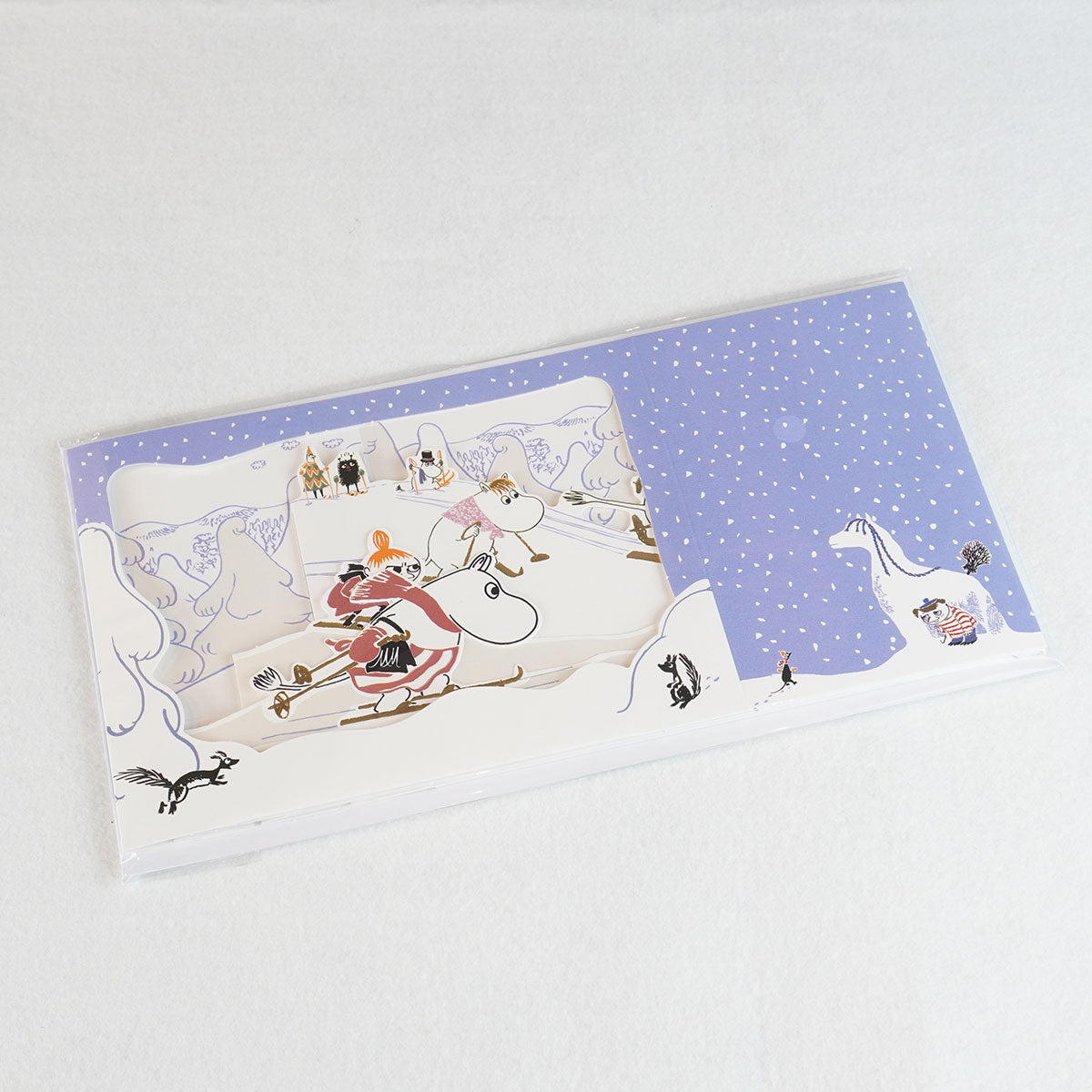 Moomin ムーミン Linnapaperi リンナパペリ 3Dシアターポップアップカード ( ムーミンキャラクターズ / スキー )