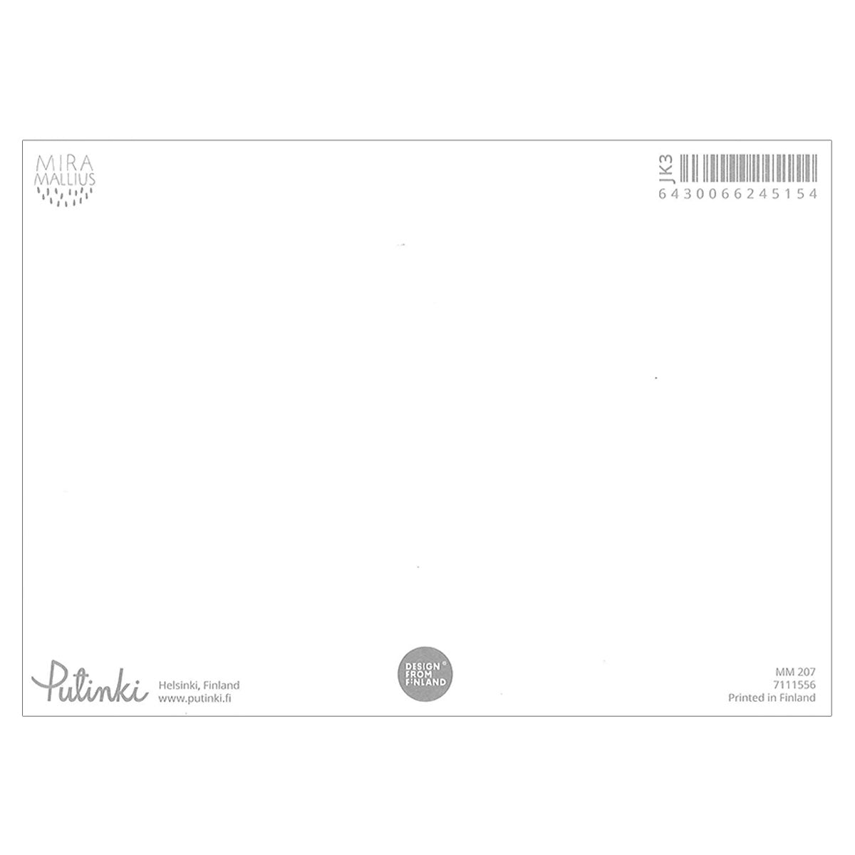 Putinki プティンキ クリスマスポストカード ( Mira Mallius / なかよしキツネ )