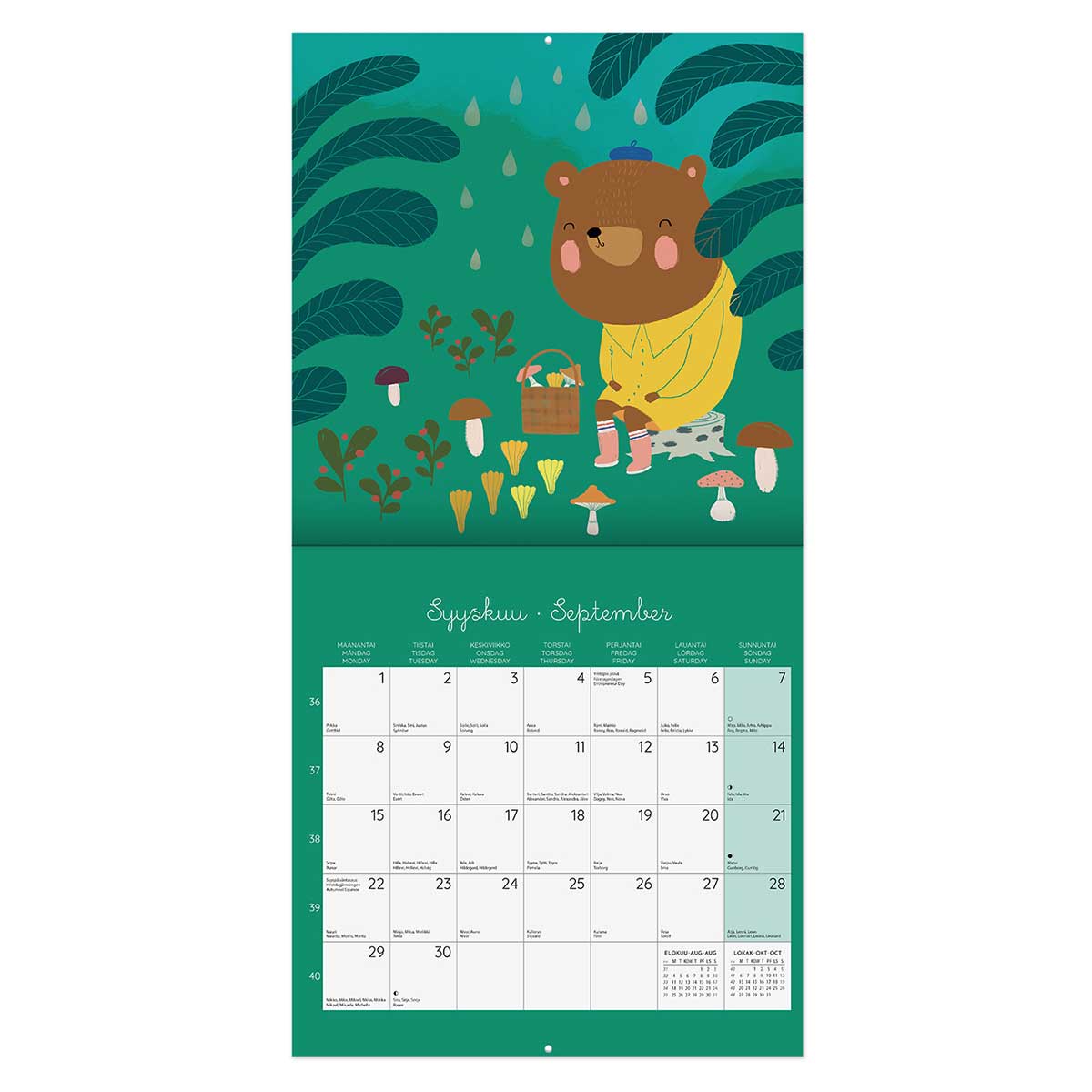 【50%OFF】Putinki プティンキ 壁掛けカレンダー 2025年 ( Mira Mallius ミラ・マリウス / 30×30cm )【セール】
