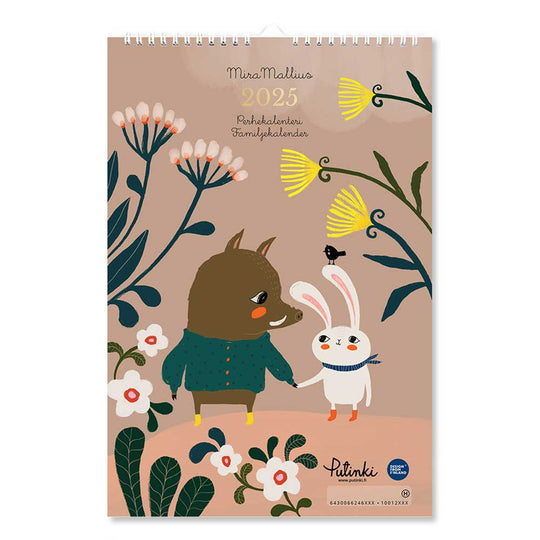 【50％OFF】Putinki プティンキ 壁掛けカレンダー 2025年 ( Mira Mallius ミラ・マリウス / ファミリーカレンダー / 23×34cm )【セール】