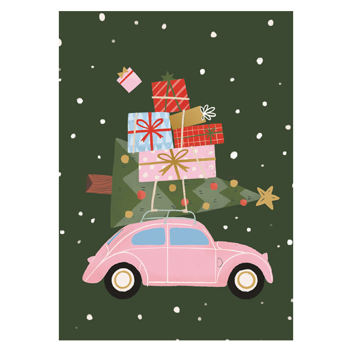 Putinki プティンキ クリスマスポストカード ( Kaisu Sandberg /  車の上のプレゼント )