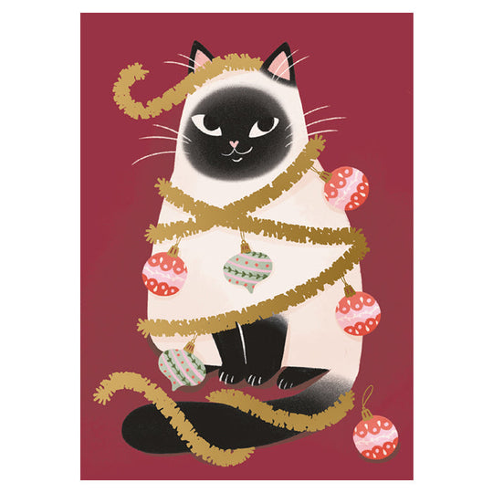 Putinki プティンキ クリスマスポストカード ( Kaisu Sandberg カイス・サンドバーグ / ネコとクリスマス・ボール )