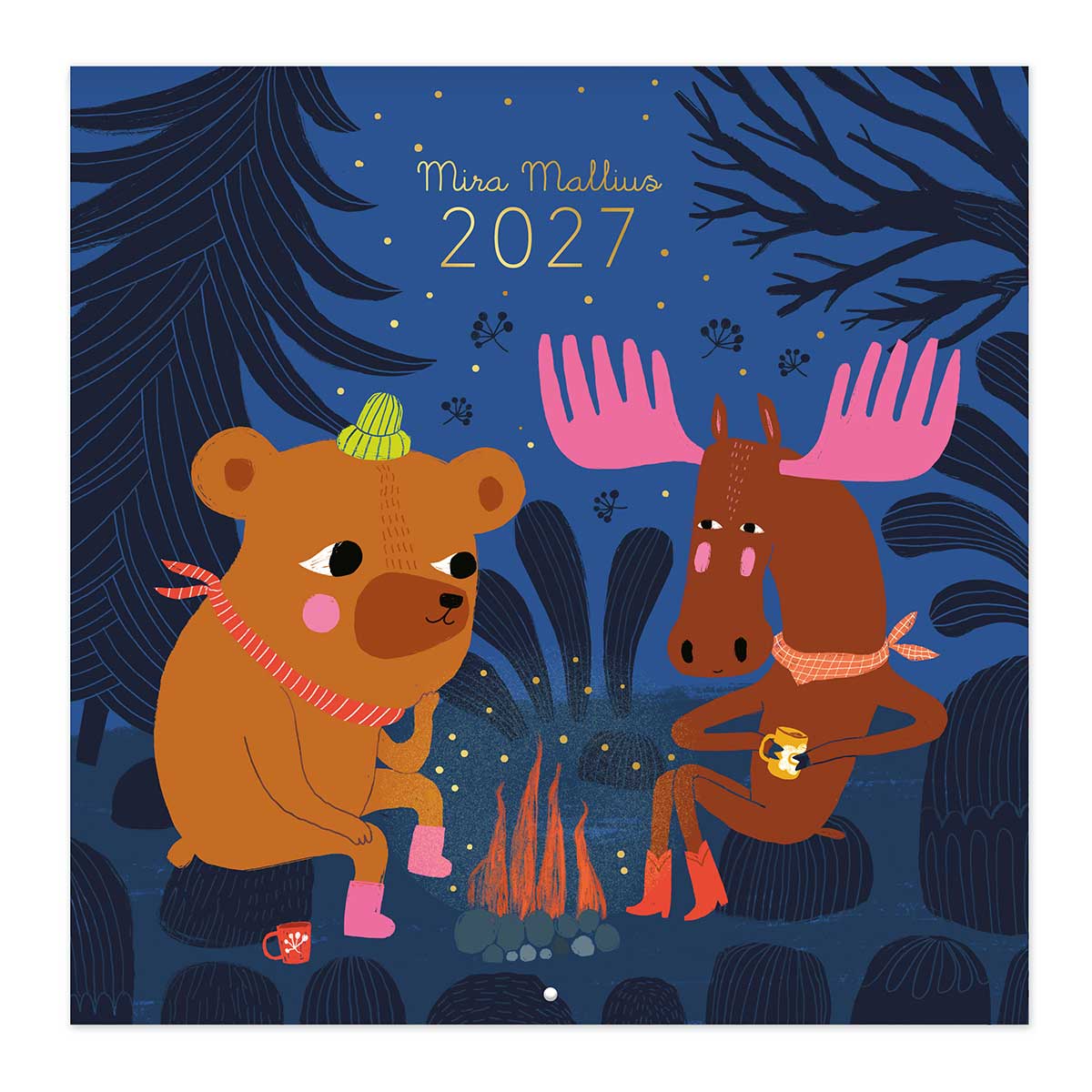 Putinki プティンキ 壁掛けカレンダー 2027年 ( Mira Mallius ミラ・マリウス / 30×30cm )