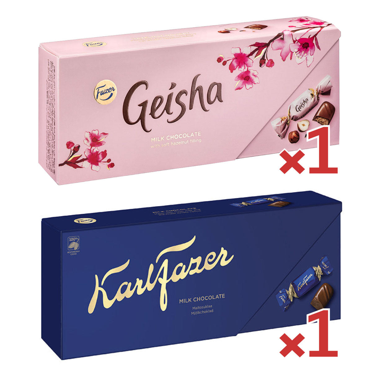 【期間限定】Fazer ファッツェル KarlFazer＆Geishaミルクチョコレート ( 250g / 2箱セット )