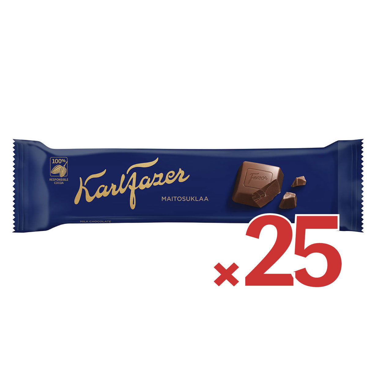 【40％OFF】Fazer ファッツェル  KarlFazer ミルクチョコレート ( バー / 39ｇ/ 25本セット )【セール】