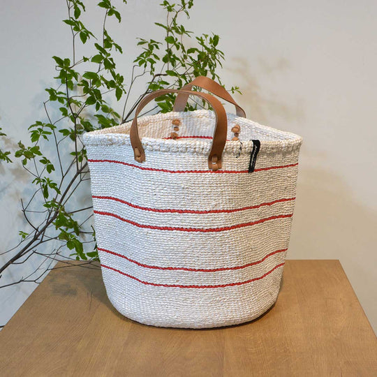 Mifuko ミフコ バスケット ( レッドストライプ / M )