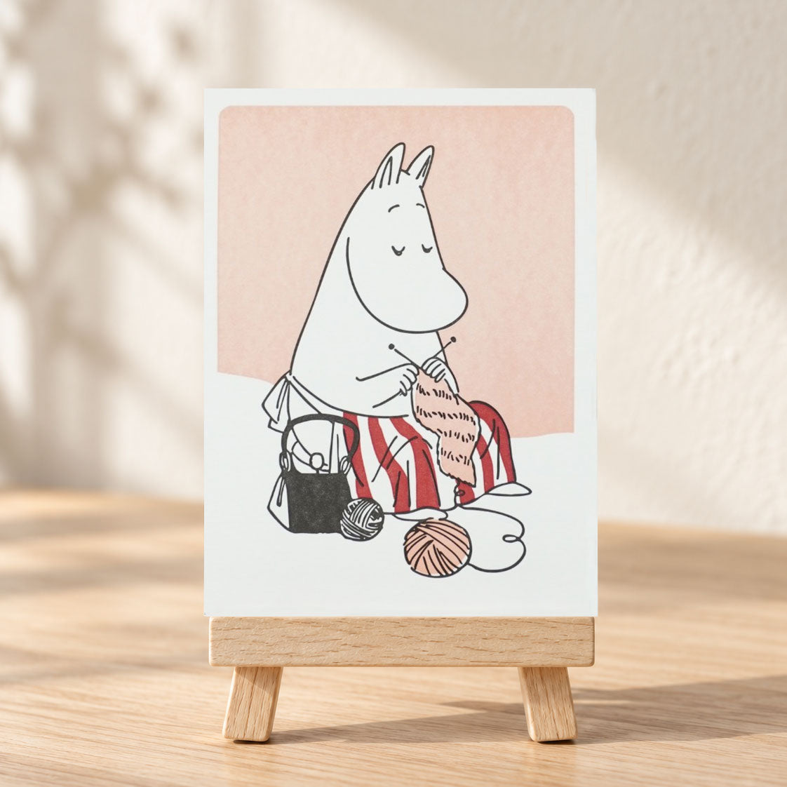 Moomin ムーミン Putinki プティンキ ポストカード ( パステル / 編み物中のムーミンママ )