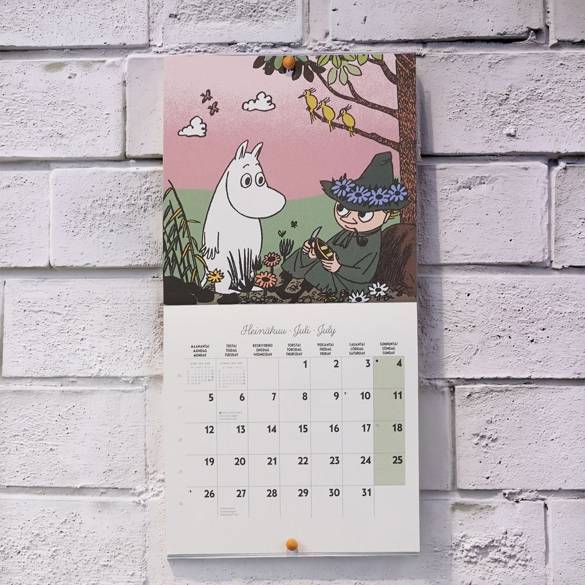 Moomin ムーミン Putinki プティンキ 壁掛けカレンダー 2027年 ( ミニ / 20×20cm )