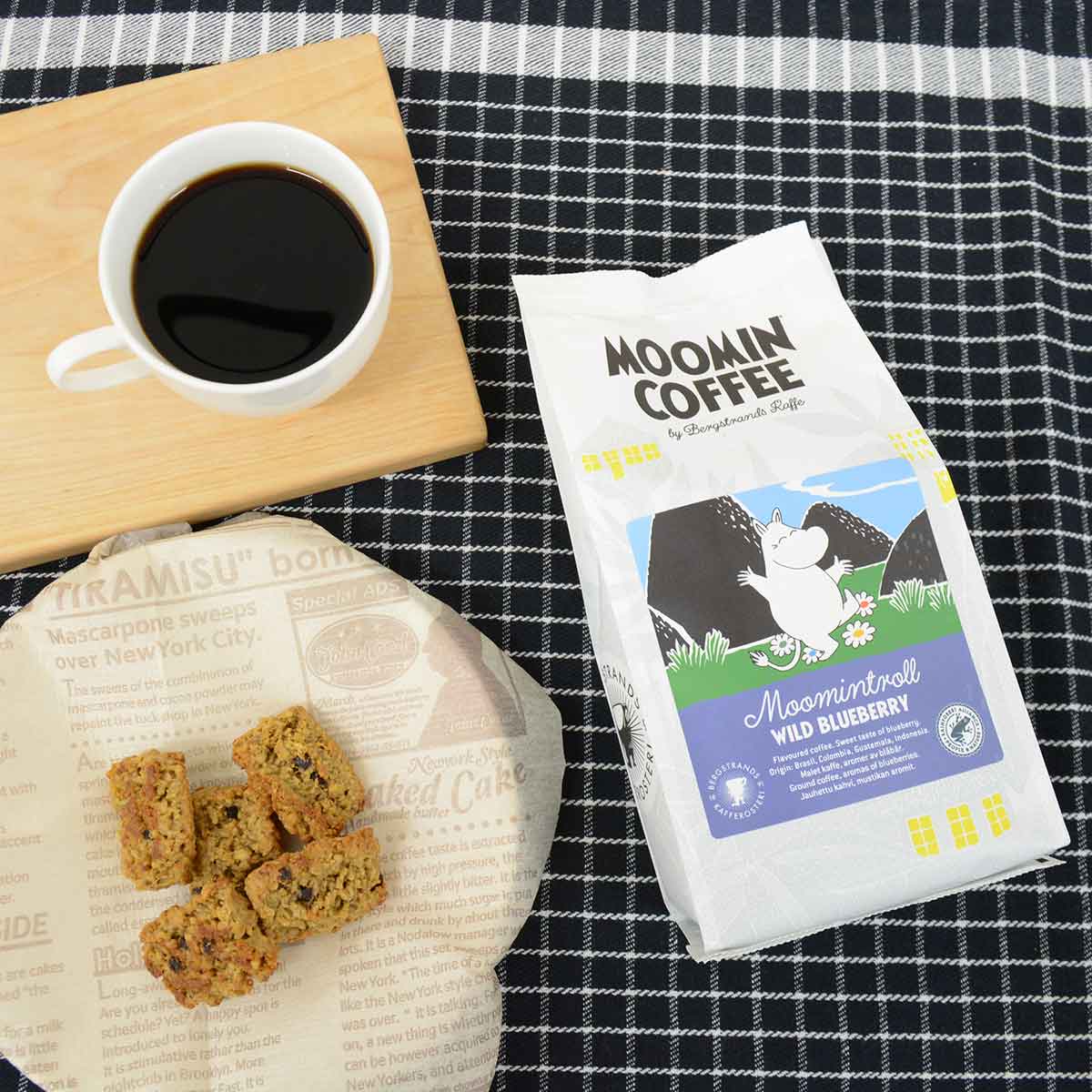 Moomin ムーミン Bergstrands Kafferos ベルグストランドコーヒー ムーミンフレーバーコーヒー( ムーミン / ワイルドブルーベリー/ 250g )