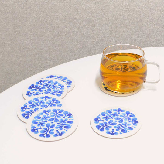 Opto design オプトデザイン Stig Lindberg 木製コースター ( BLUES / 6個セット )