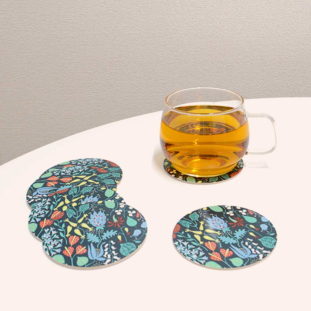 Opto design オプトデザイン Stig Lindberg 木製コースター ( Herbarium / グリーン / 6個セット )
