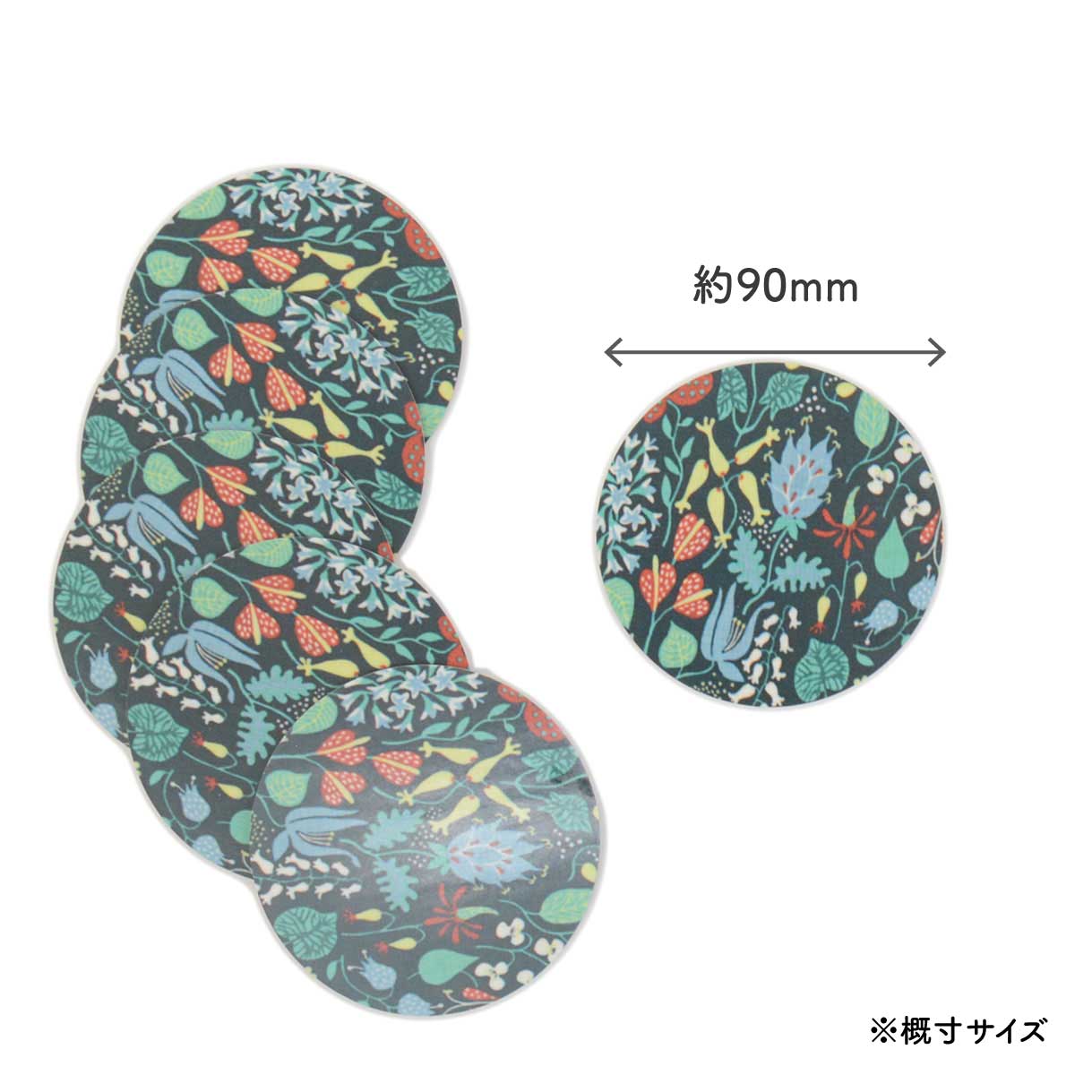 Opto design オプトデザイン Stig Lindberg 木製コースター ( Herbarium / グリーン / 1個 )