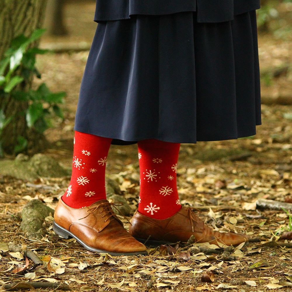 Bengt&Lotta ベングト&ロッタ レディースソックス ( スノースター / レッド )