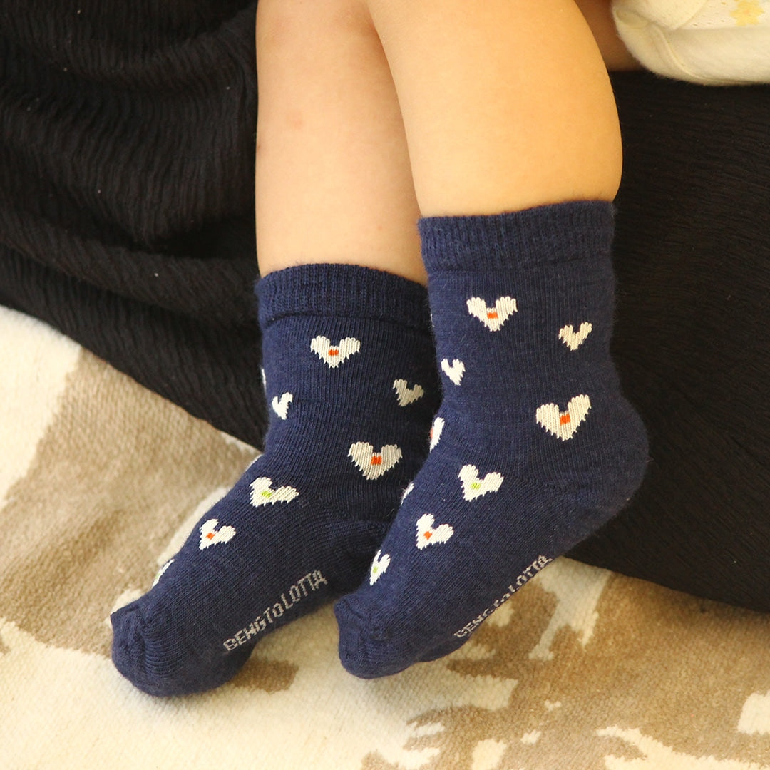 Bengt&Lotta ベングト&ロッタ ベビーソックス ( スモールハート / ブルー )