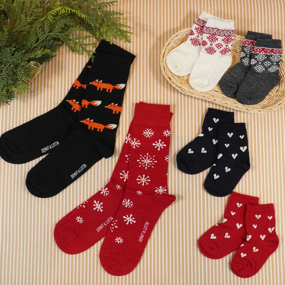 Bengt&Lotta ベングト&ロッタ ベビーソックス ( スモールハート / ブルー )